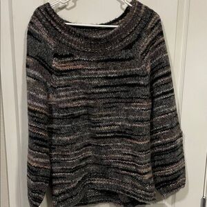 Express Cozy Multicolor Knit over the shoulder Sweater